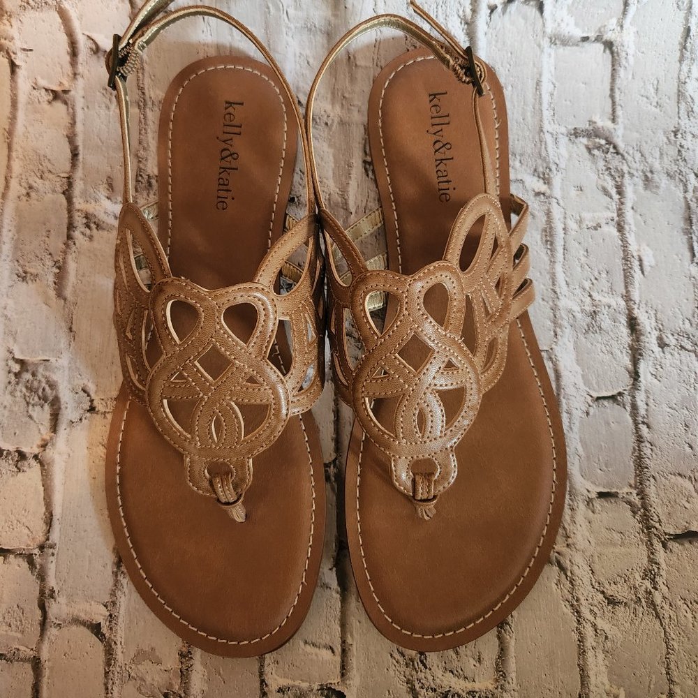 NEW kelly & katie Camel sling back sandals size 8 5